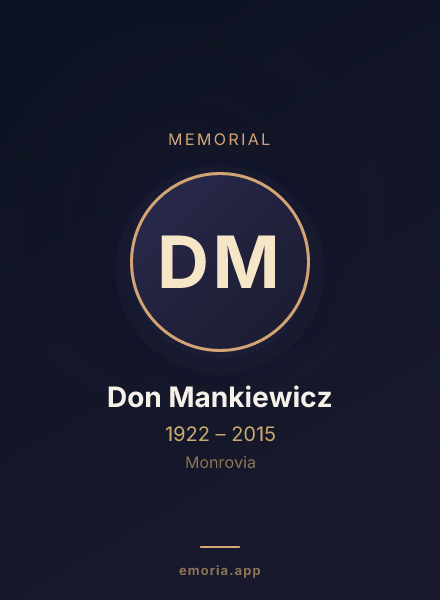 Memorial portrait of Don Mankiewicz