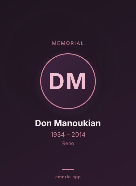 Memorial portrait of Don Manoukian