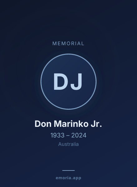 Memorial portrait of Don Marinko Jr.