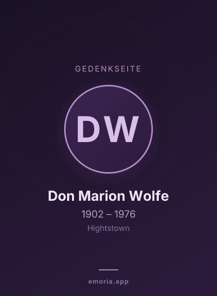 Gedenkportrait von Don Marion Wolfe