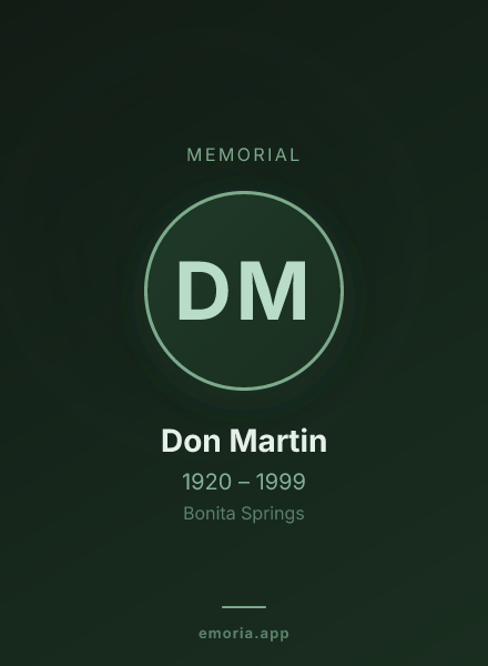 Memorial portrait of Don Martin