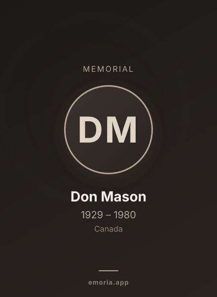 Memorial portrait of Don Mason