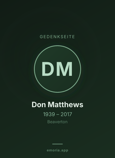 Gedenkportrait von Don Matthews
