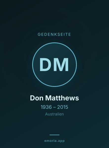 Gedenkportrait von Don Matthews
