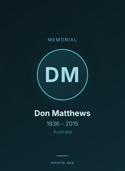 Memorial portrait of Don Matthews