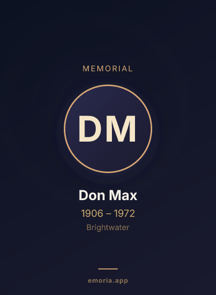 Memorial portrait of Don Max