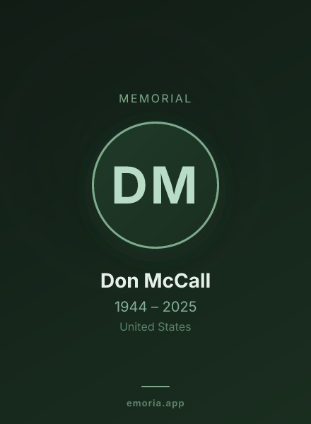 Memorial portrait of Don McCall