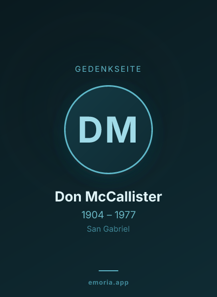 Gedenkportrait von Don McCallister