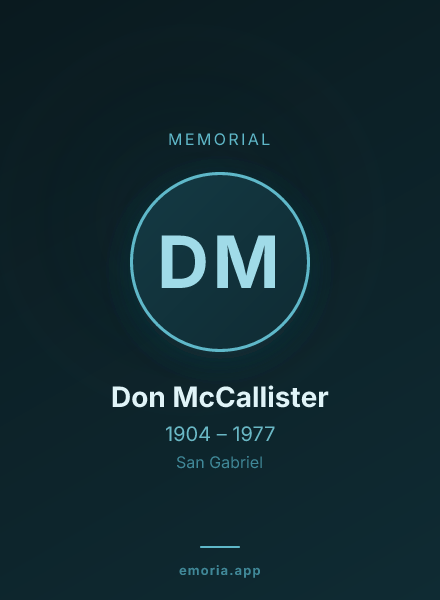 Memorial portrait of Don McCallister
