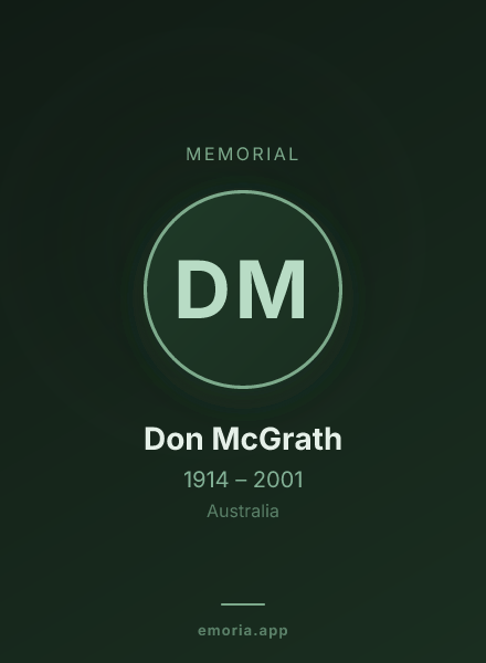 Memorial portrait of Don McGrath