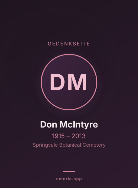 Gedenkportrait von Don McIntyre