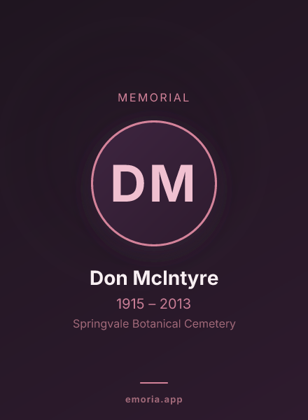 Memorial portrait of Don McIntyre