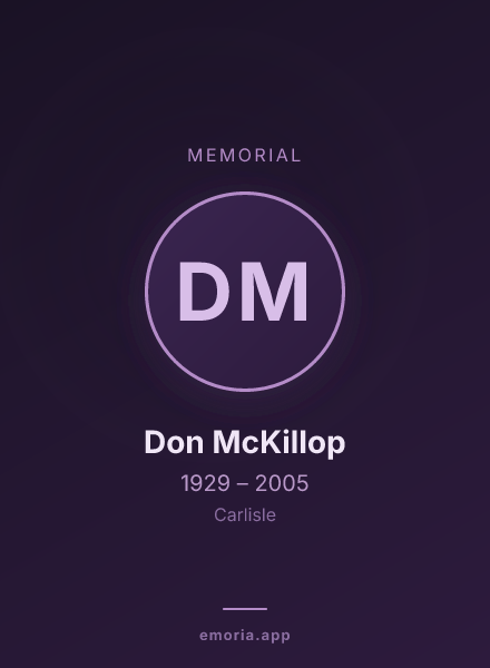 Memorial portrait of Don McKillop