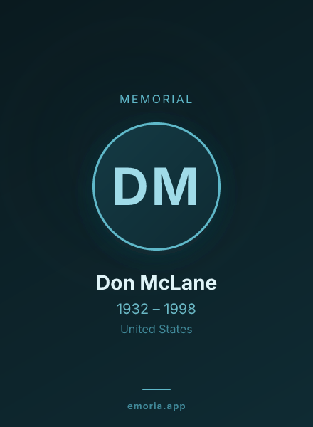 Memorial portrait of Don McLane