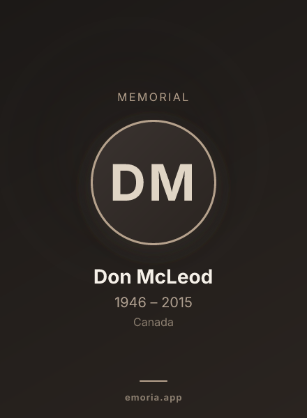 Memorial portrait of Don McLeod
