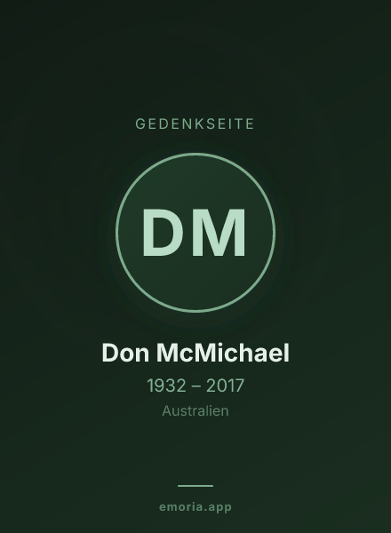 Gedenkportrait von Don McMichael