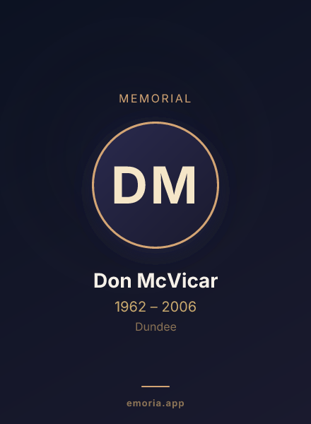 Memorial portrait of Don McVicar