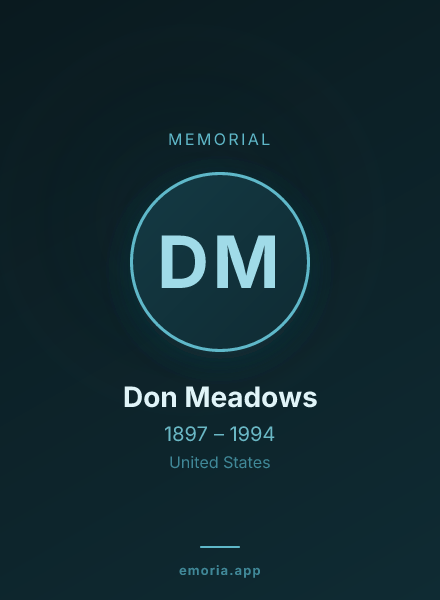Memorial portrait of Don Meadows