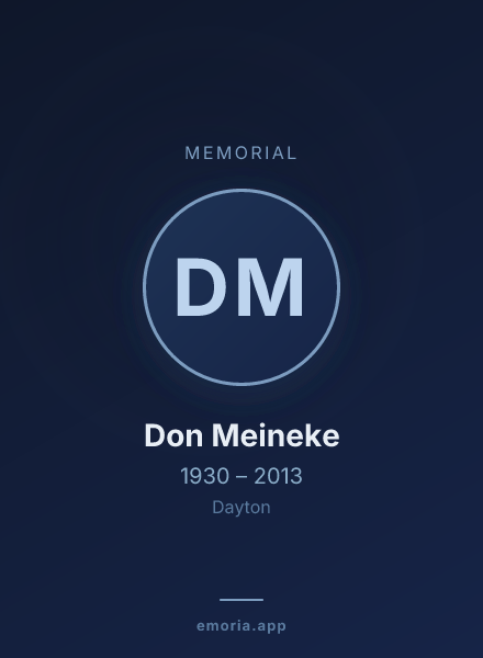 Memorial portrait of Don Meineke
