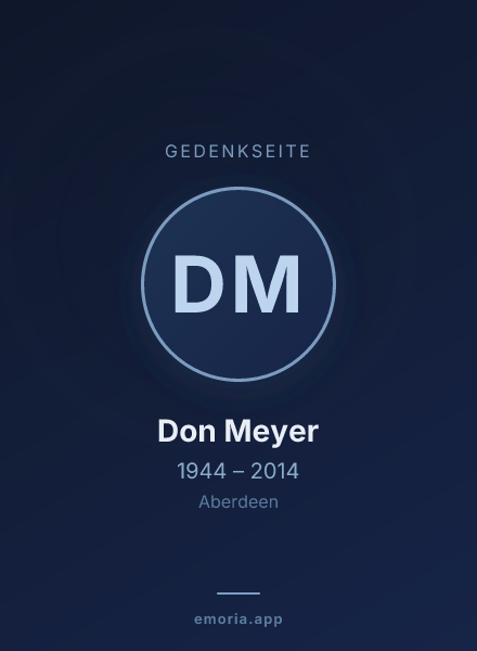 Gedenkportrait von Don Meyer