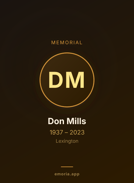 Memorial portrait of Don Mills