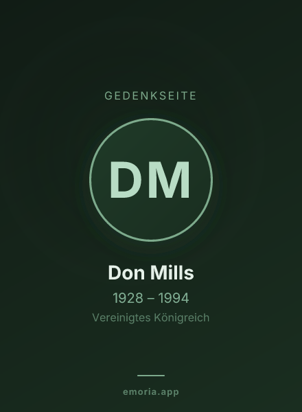 Gedenkportrait von Don Mills