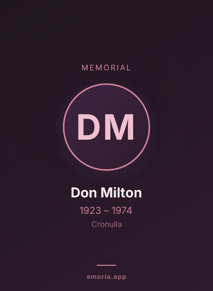 Memorial portrait of Don Milton