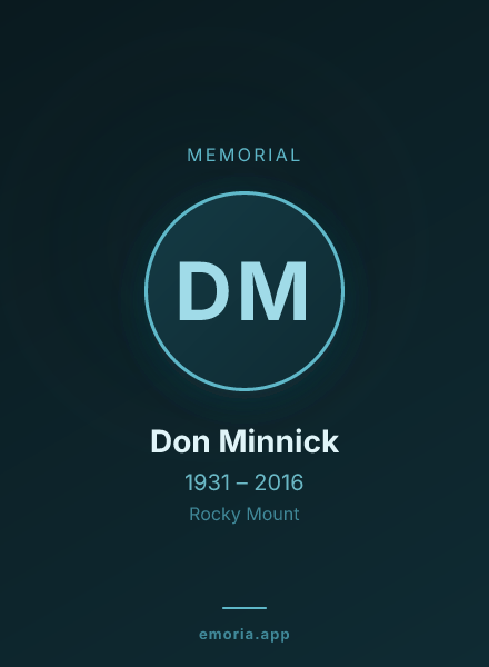 Memorial portrait of Don Minnick