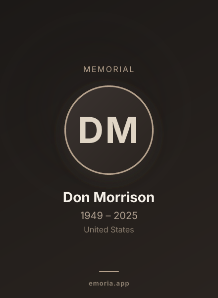Memorial portrait of Don Morrison