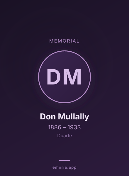 Memorial portrait of Don Mullally