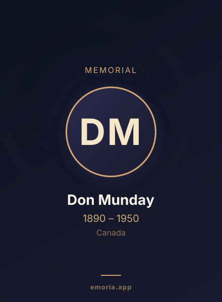 Memorial portrait of Don Munday