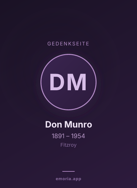 Gedenkportrait von Don Munro