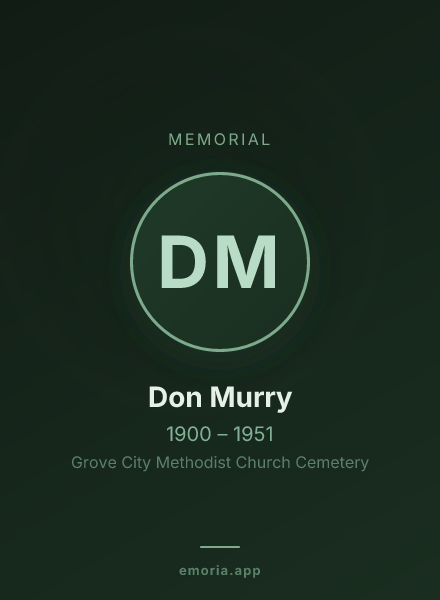Memorial portrait of Don Murry