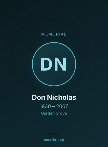 Memorial portrait of Don Nicholas