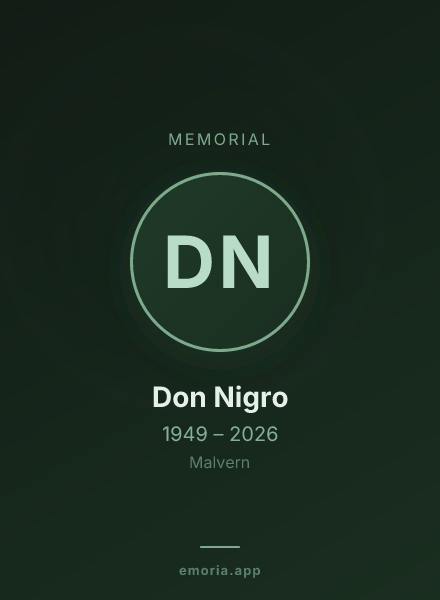 Memorial portrait of Don Nigro