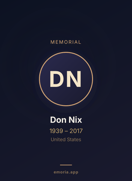 Memorial portrait of Don Nix