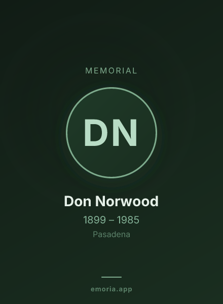 Memorial portrait of Don Norwood