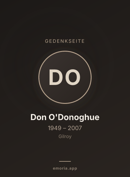 Gedenkportrait von Don O'Donoghue