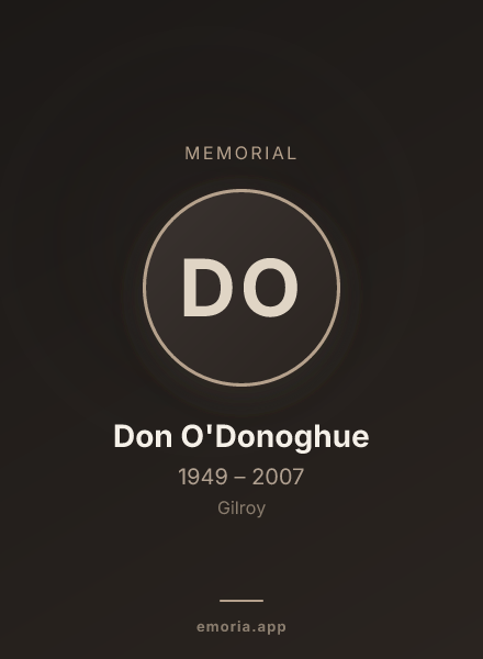 Memorial portrait of Don O'Donoghue