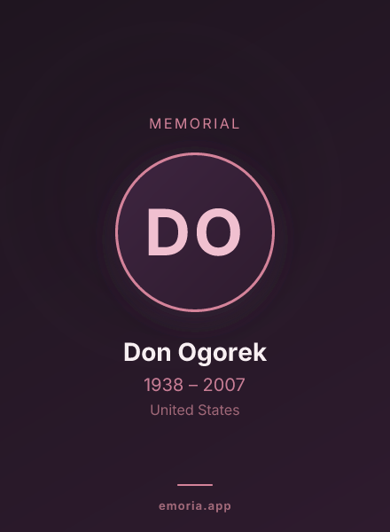 Memorial portrait of Don Ogorek
