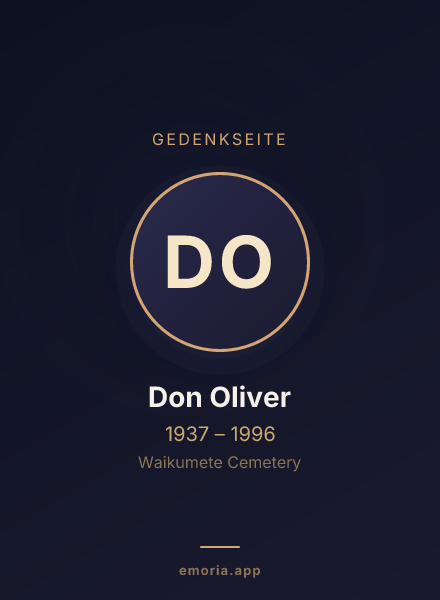 Gedenkportrait von Don Oliver