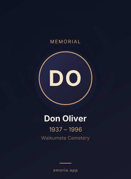 Memorial portrait of Don Oliver