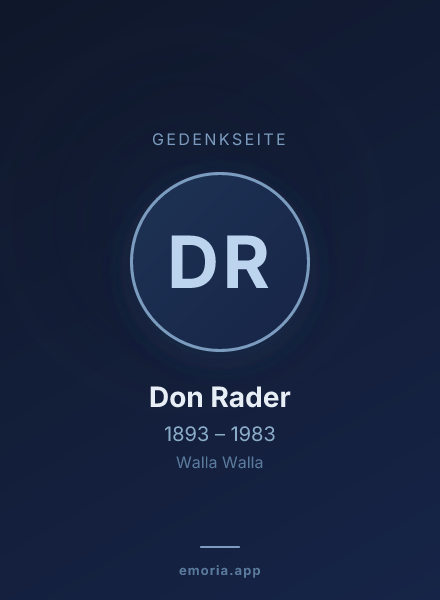 Gedenkportrait von Don Rader