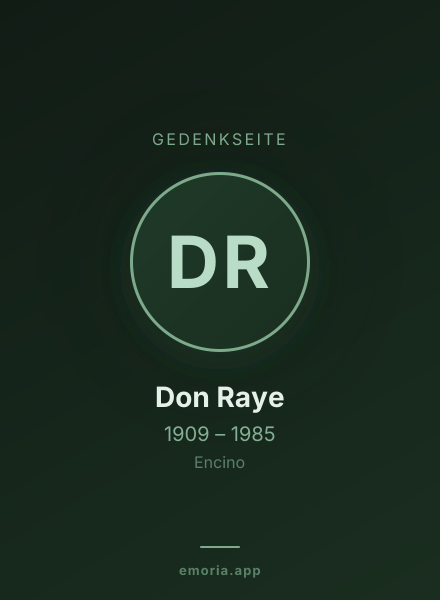 Gedenkportrait von Don Raye
