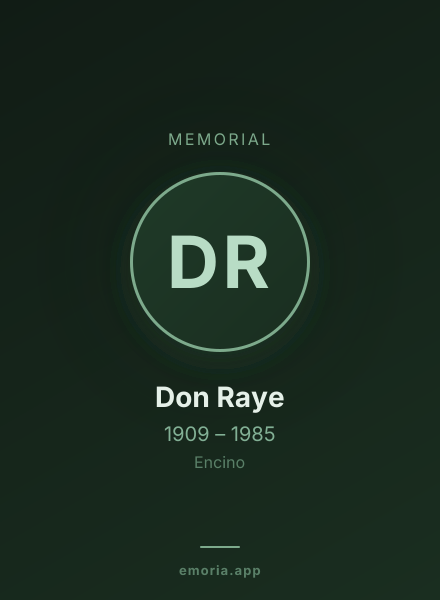 Memorial portrait of Don Raye