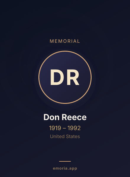 Memorial portrait of Don Reece