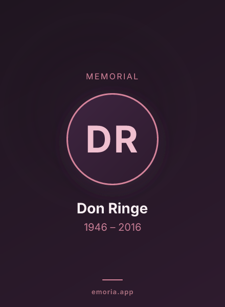 Memorial portrait of Don Ringe