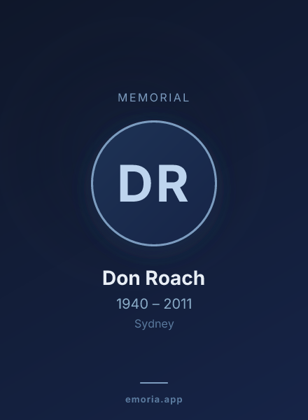 Memorial portrait of Don Roach
