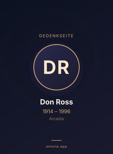 Gedenkportrait von Don Ross