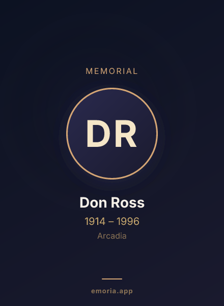 Memorial portrait of Don Ross